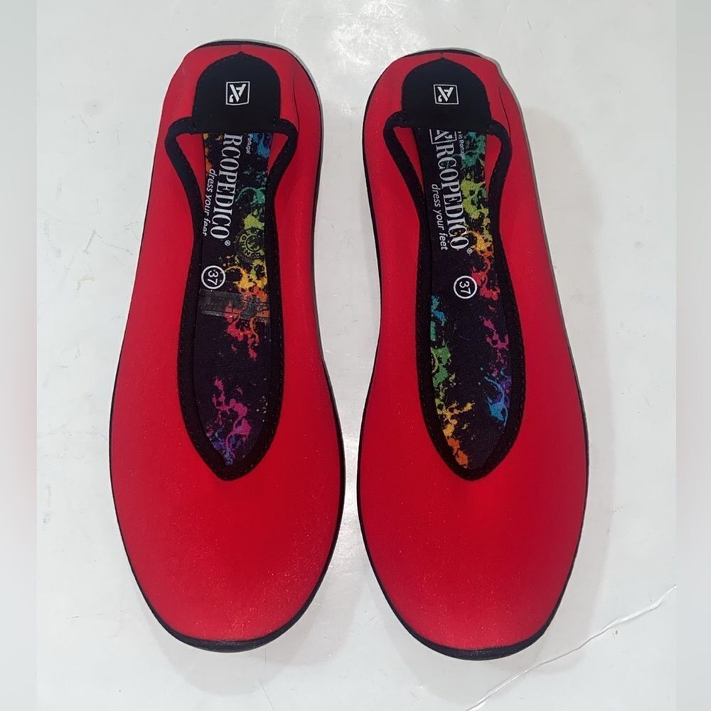 New BNIB Arcopedico Lolita Dress Your Feet Waterproof Elastic Shoes Red Size 37